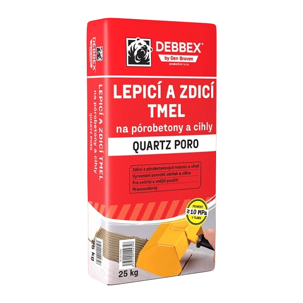 Lepiaci a murovací tmel na pórobetóny a tehly QUARTZ PORO 25 kg