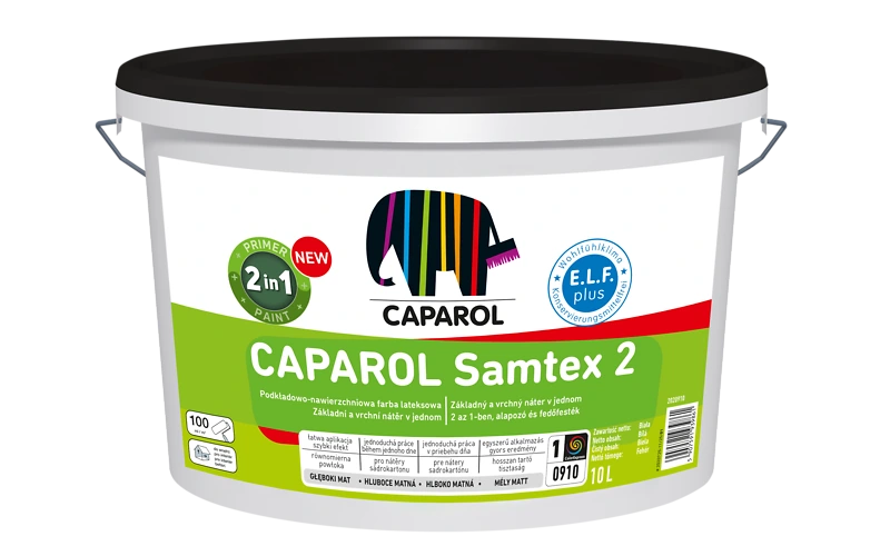 CAPAROL Samtex 2 (2 v 1) - špeciálna vinylová farba 2 v 1 - biela farba