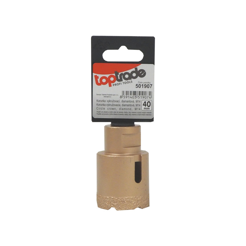 TOPTRADE korunka vykružovacia, diamantová, M14, O 40 mm 1