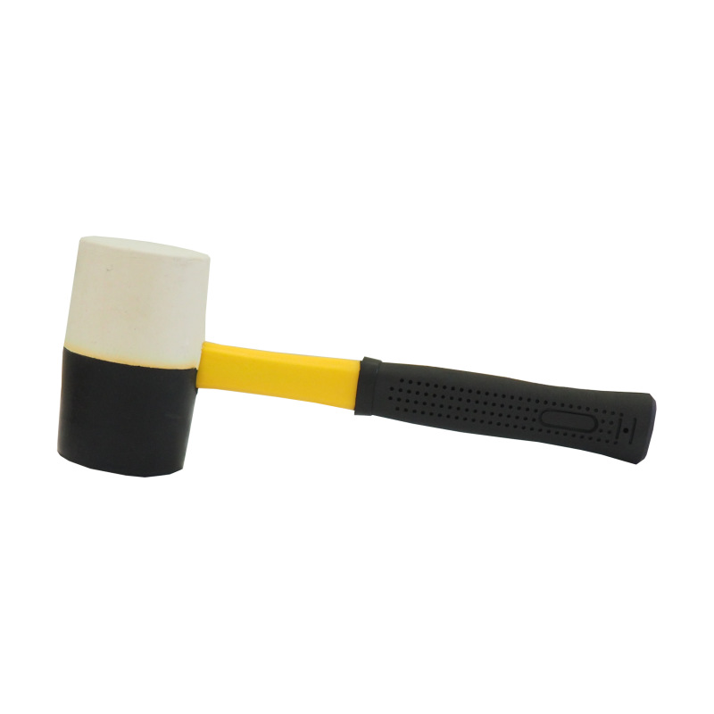 TOPTRADE kladivo gumené, čierne/biela, sa sklolaminátovou násadou, O 65 mm / 680 g, profi