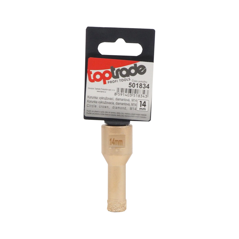 TOPTRADE korunka vykružovacia, diamantová, M14, O 14 mm 1