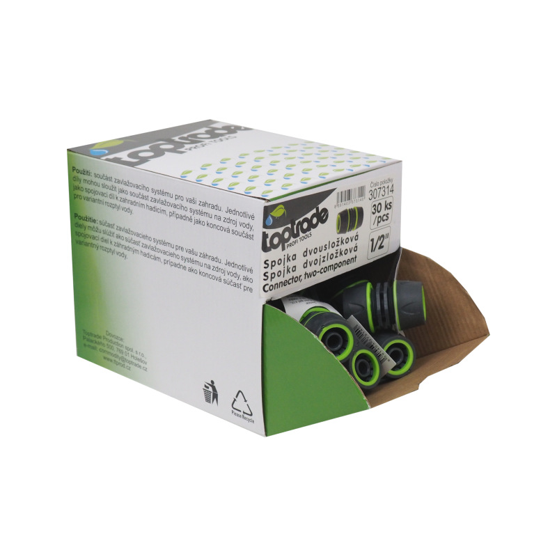 TOPTRADE spojka dvojzložková, 1/2", súprava 30 ks