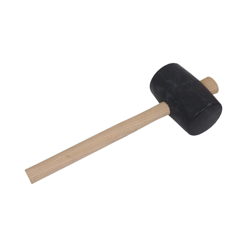 TOPTRADE kladivo gumené, čierne, s bukovou rukoväťou, O 55 mm/510 g, certifikované, profi 1