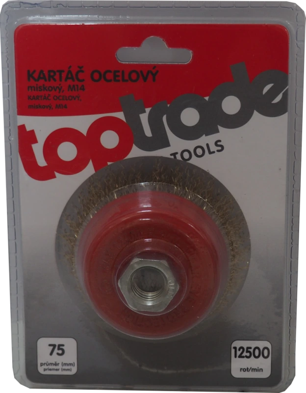 TOPTRADE kartáč oceľový, hrnčekový, M14, O 100 mm 1