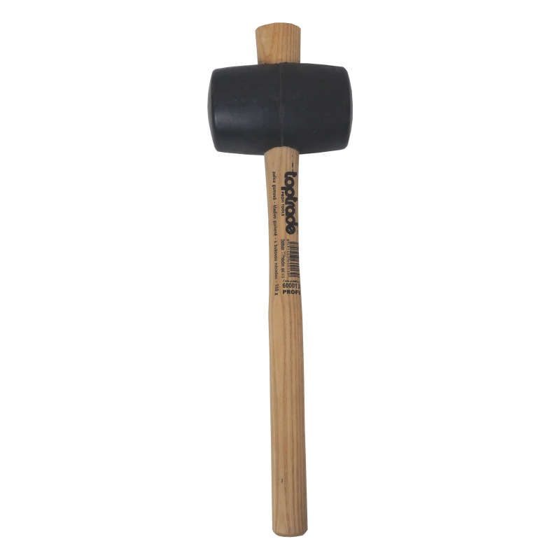 TOPTRADE kladivo gumené, čierne, s bukovou rukoväťou, O 55 mm/510 g, certifikované, profi 2