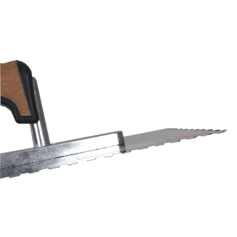 TOPTRADE hladítko nerezové, s EKO rukoväťou, zub 6 mm, 270 x 130 mm, profi 7