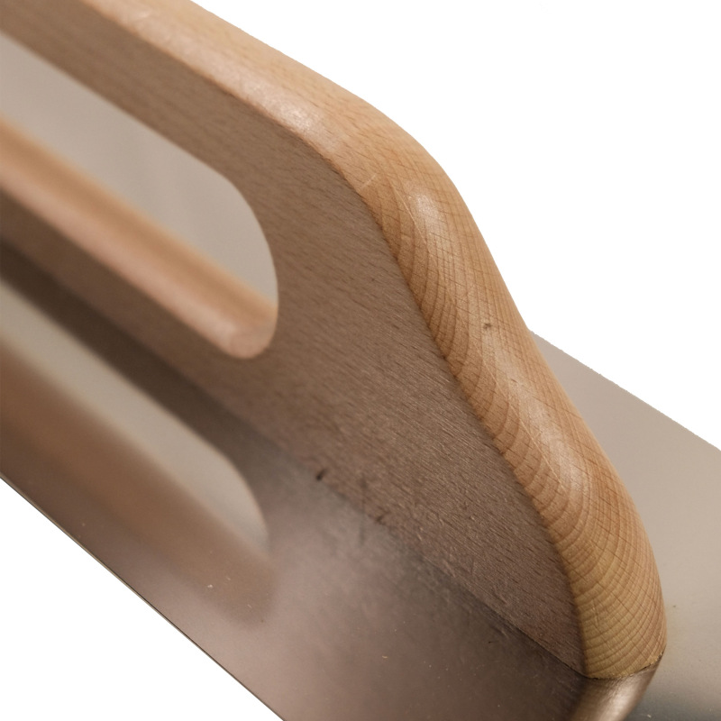 TOPTRADE hladítko nerezové, s drevenou rukoväťou, hladké, 500 x 130 mm, štandard 2