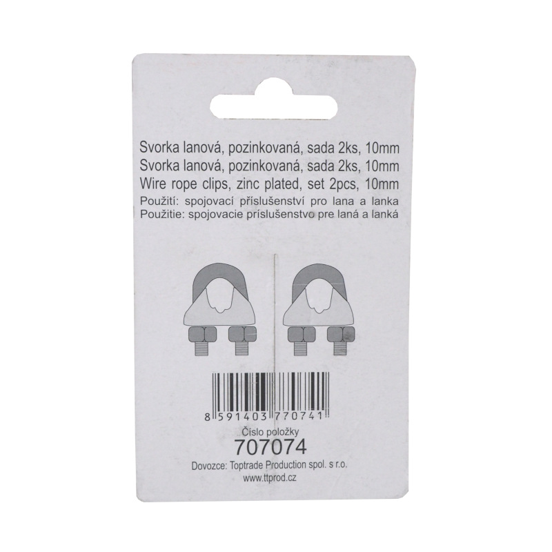 TOPTRADE svorka lanová, pozinkovaná, balenie 2 ks, 10 mm 2