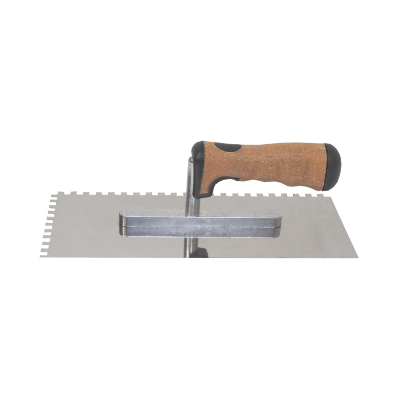 TOPTRADE hladítko nerezové, s EKO rukoväťou, zub 6 mm, 270 x 130 mm, profi 1