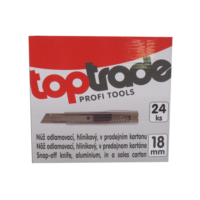 TOPTRADE nôž odlamovací, hliníkový, v predajnom kartóne, súprava 24 ks, 18 mm 1