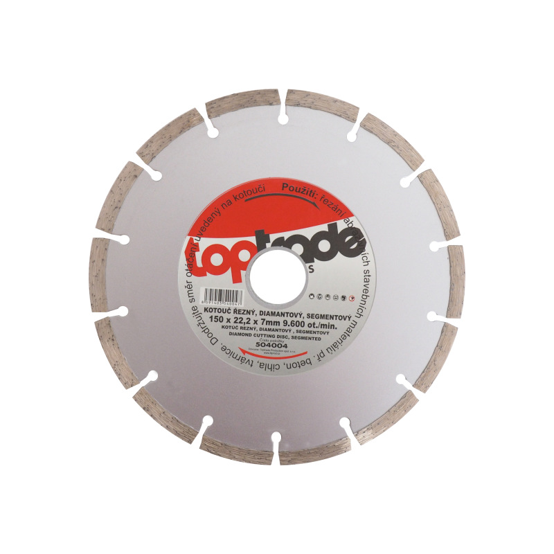 TOPTRADE kotúč diamantový, segmentový, 150 x 22.2 x 7 mm, štandard