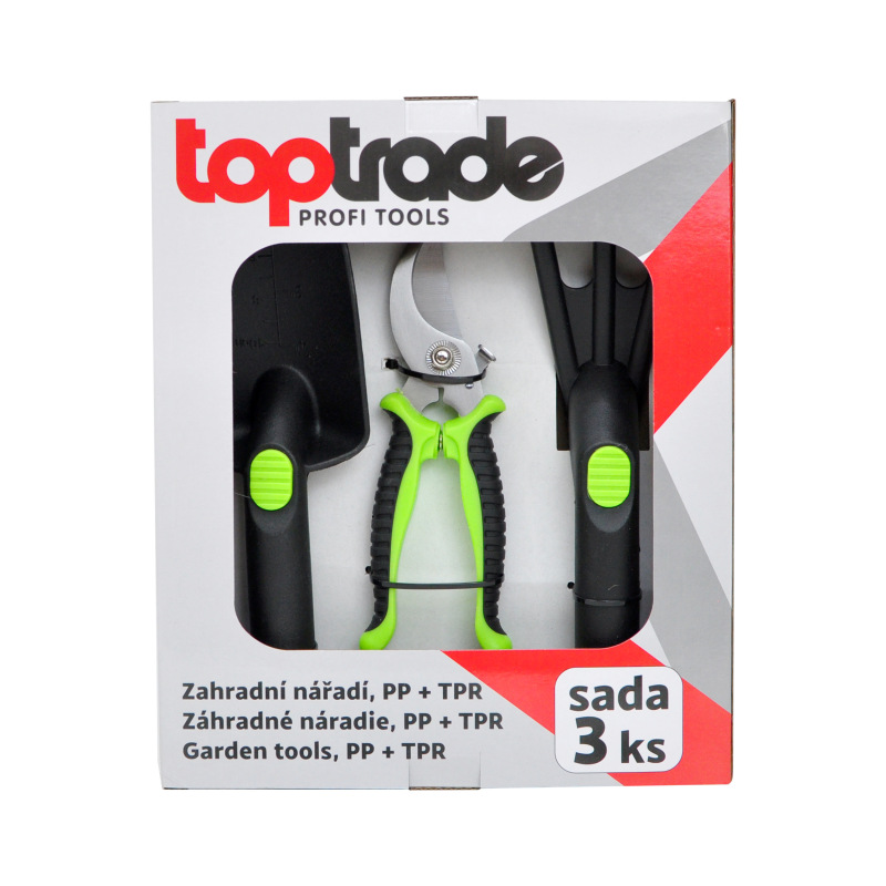 TOPTRADE náradie záhradné, PP + TPR, súprava 3 ks 1