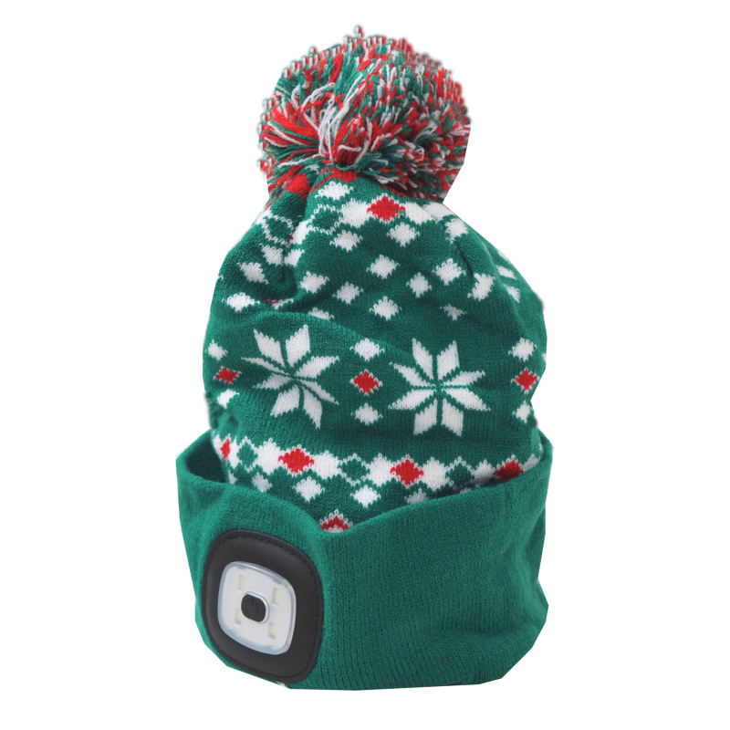 čiapka LED, X-mas, veľkosť L, s LED svetlom, zelená 3