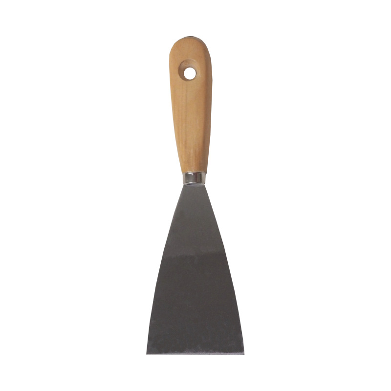 TOPTRADE špachtľa oceľová, s drevenou rukoväťou a náklepovým nitom, 70 mm, hobby