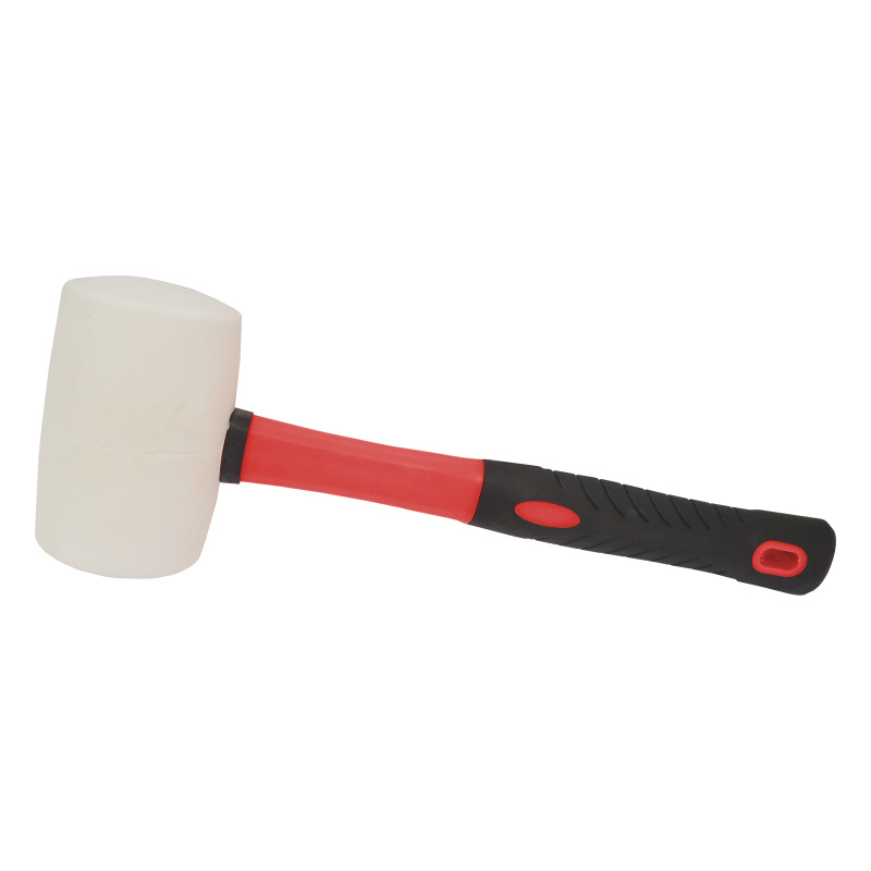 TOPTRADE kladivo gumené, biele, sa sklolaminátovou násadou, O 50 mm / 340 g, profi