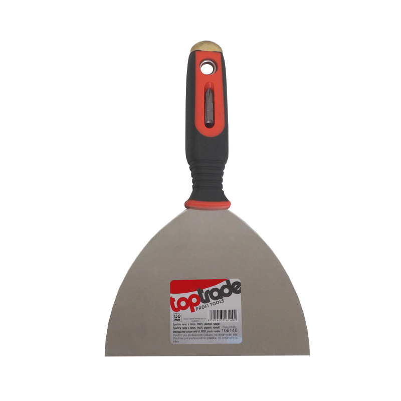 TOPTRADE špachtľa na sadrokartón, s plastovou rukoväťou a bitom, 150 mm 1