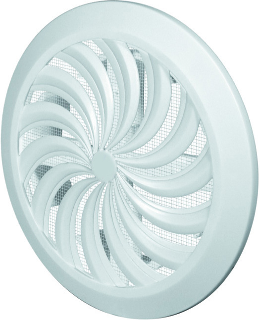 TOPTRADE mriežka vetracia, plastová, biela, guľatá, O 135/100 mm 6