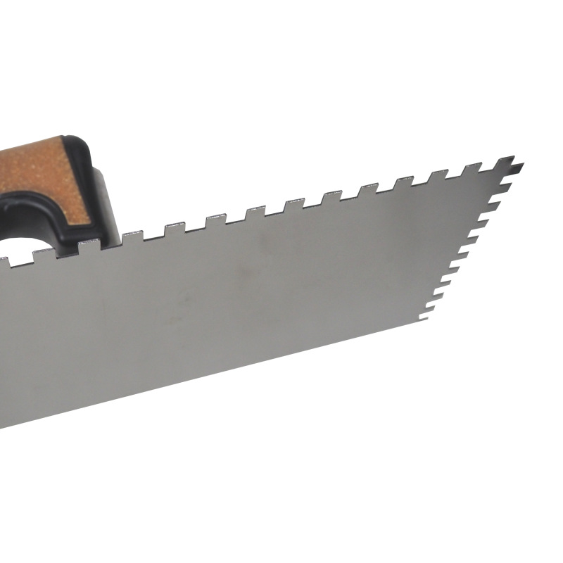 TOPTRADE hladítko nerezové, s EKO rukoväťou, zub 6 mm, 270 x 130 mm, profi 8