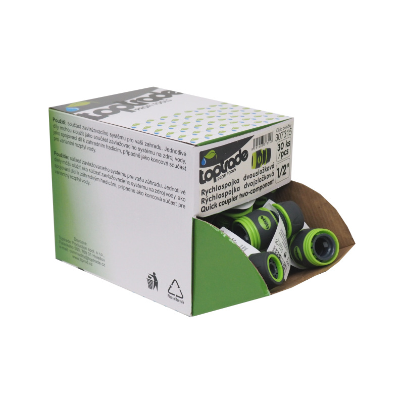 TOPTRADE rýchlospojka dvojzložková, 1/2", sada 30 ks