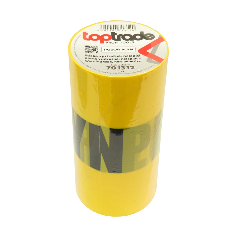 TOPTRADE páska výstražná, nelepiaca, "Pozor plyn", žltá, 22cmx0,07mmx50m 2