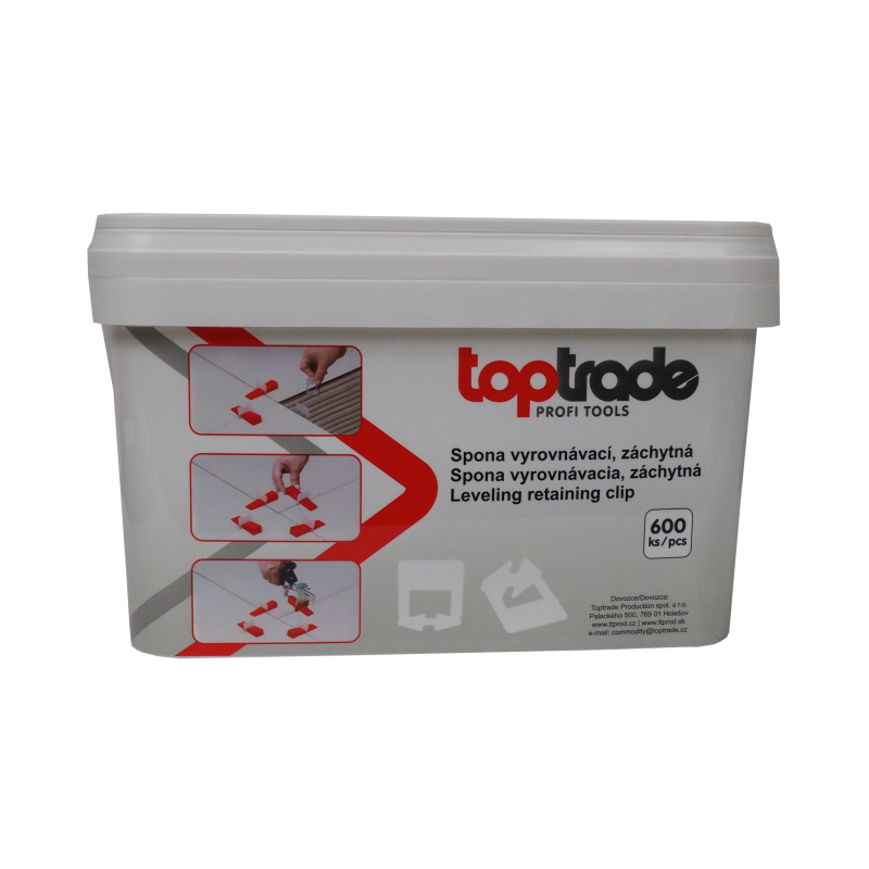 TOPTRADE spona vyrovnávacia, záchytná, hr. 2 mm, vyrovnávacia výška 3 - 12 mm / 600 ks