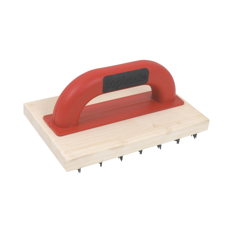TOPTRADE škrabák drevený, hrubý zub, PROFESSIONAL, 220 x 140 mm