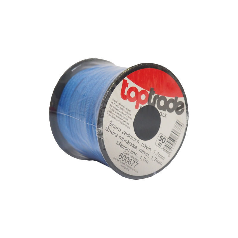 TOPTRADE šnúra murárska PE, 1,7 mm x 50 m, modrá