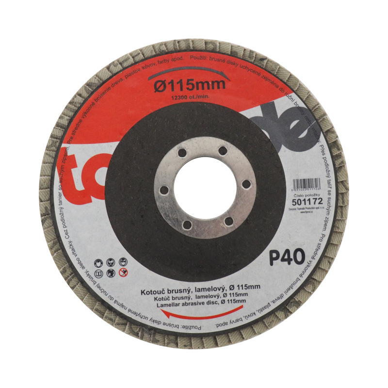 TOPTRADE kotúč brúsny, lamelový, zrnitosť 40, 115 x 22,2 x 2 mm