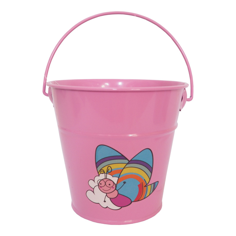 TOPTRADE náradie záhradné, detské - vedro, kovové, ružové, 1,2 l