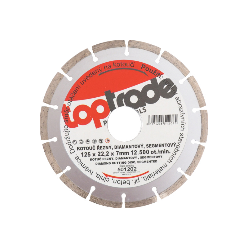 TOPTRADE kotúč diamantový, segmentový, 125 x 22,2 x 7 mm, hobby