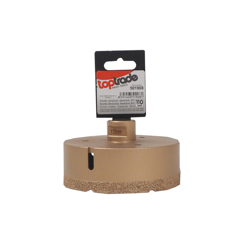 TOPTRADE korunka vykružovacia, diamantová, M14, O 110 mm 1