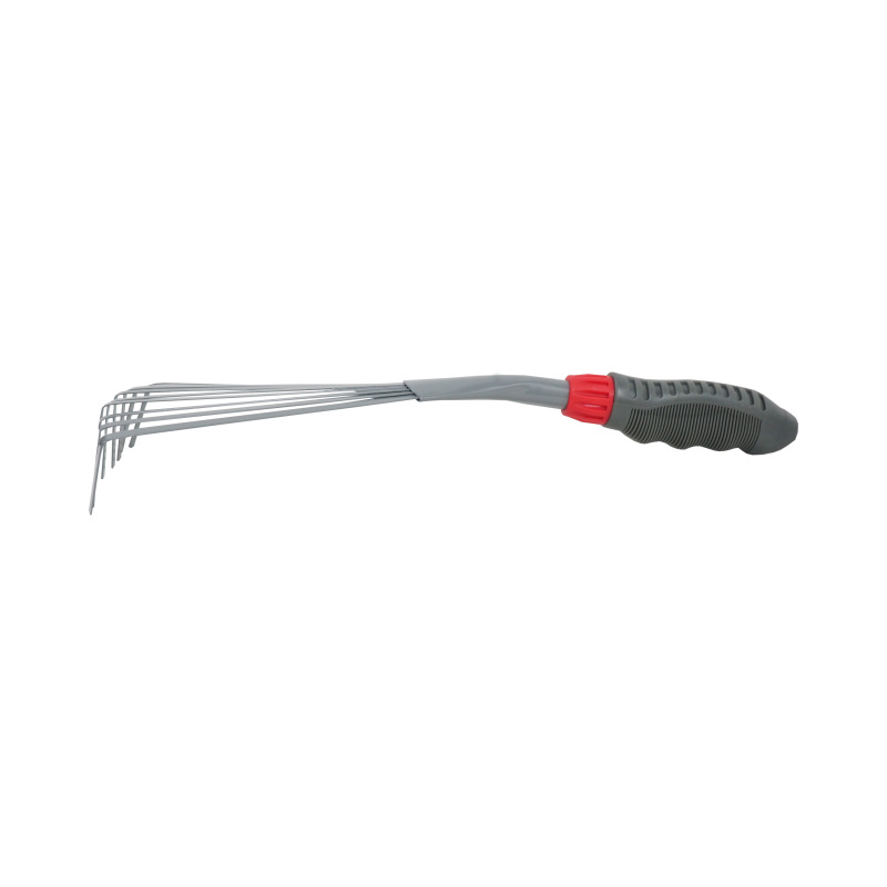 TOPTRADE hrable kovové, na lístie, 9 zubov, PP rukoväť, dĺžka 37 cm 2