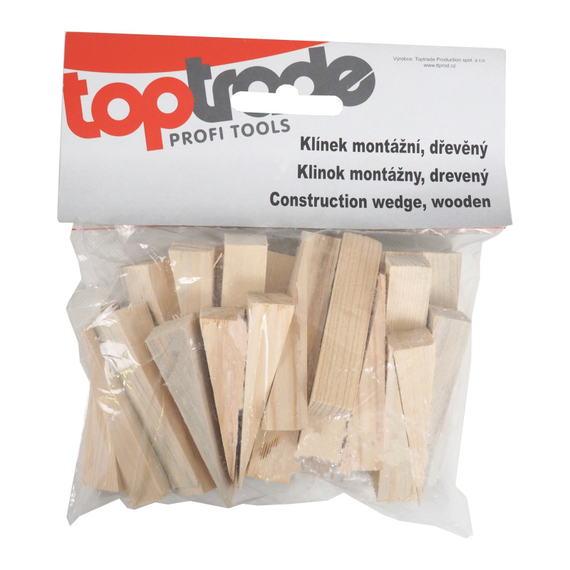 TOPTRADE klinky drevené, montážne, balenie 30 ks, 100 x 20 x 23 - 1 mm