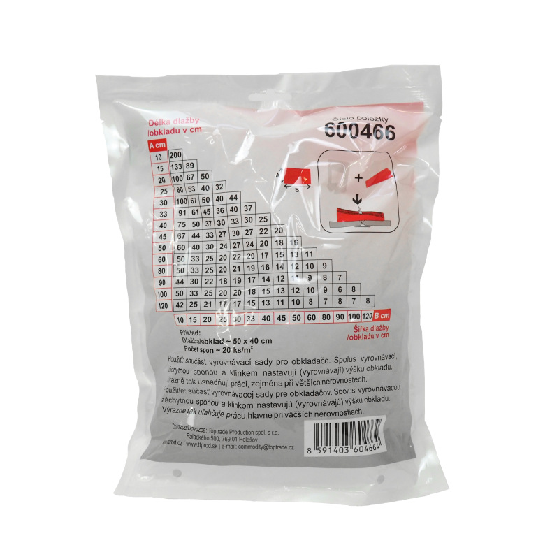 TOPTRADE spona, vyrovnávacia, záchytná, hr. 3 mm, vyrovnávacie výška 3 - 12 mm / 100 ks 2