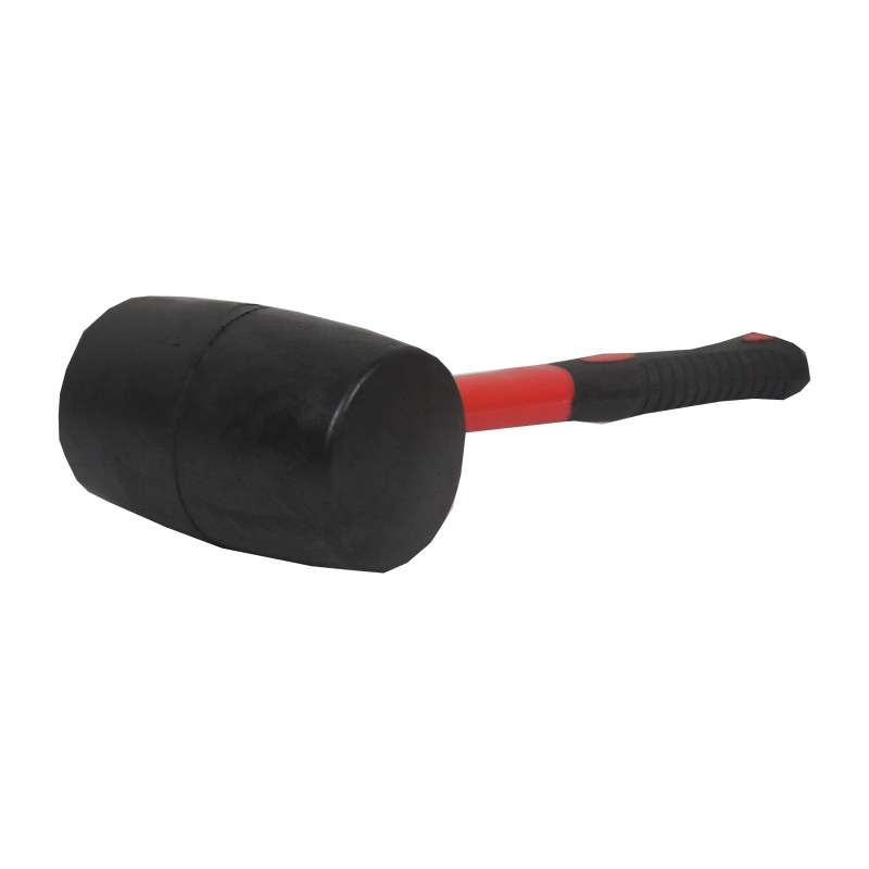 TOPTRADE kladivo gumené, čierne, sa sklolaminátovou násadou, O 70 mm / 900 g, profi 8