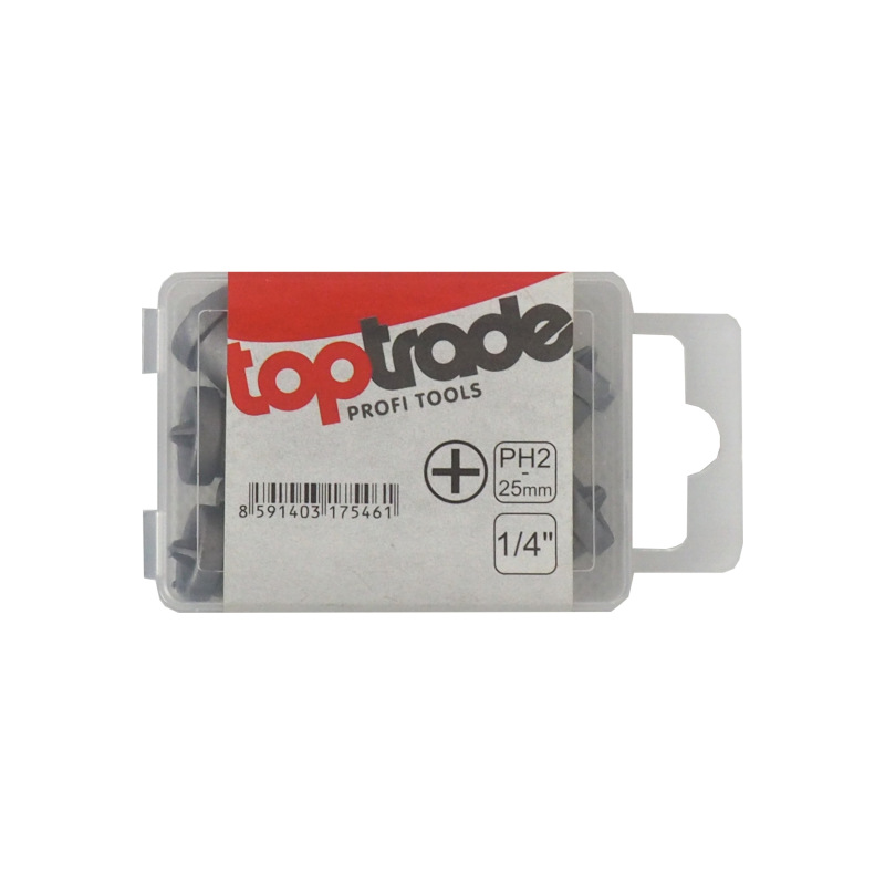 TOPTRADE bit PH 2 na sadrokartón, sada 10 ks, 25 mm 2