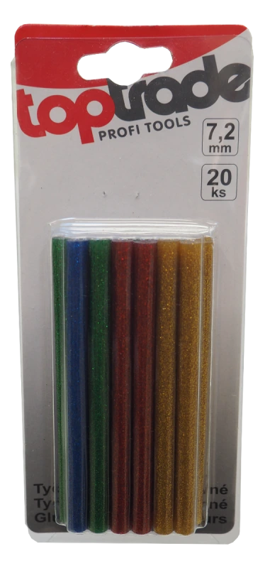 lepidlo tavné, 4 farby s trblietkami - červená, žltá, modrá, zelená 7,5 x 100mm, 20 ks 1