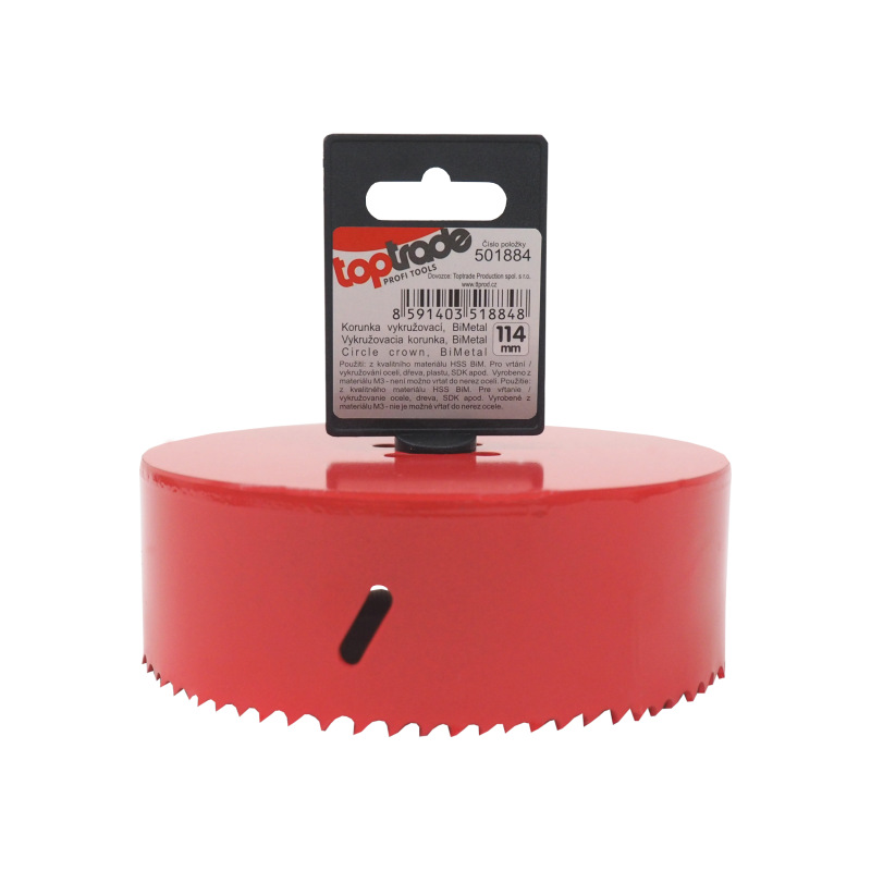 TOPTRADE korunka vykružovacia, BiMetal, 114 mm 1