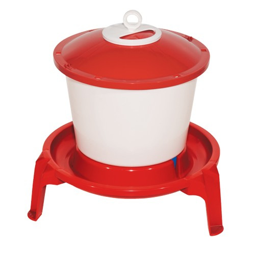 TOPTRADE napájačka plastová, vedrová, na podstavci, pre hydinu, 9 l