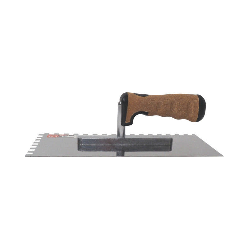 TOPTRADE hladítko nerezové, s EKO rukoväťou, zub 8 mm, 270 x 130 mm, profi 6