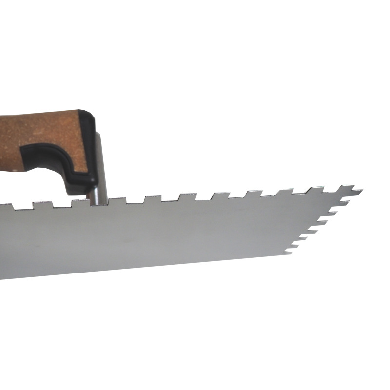 TOPTRADE hladítko nerezové, s EKO rukoväťou, zub 8 mm, 270 x 130 mm, profi 8
