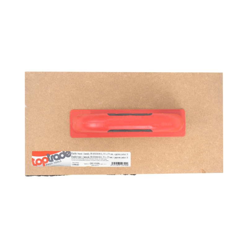 TOPTRADE hladítko brúsne, s papierom, na MDF doske, PROFESSIONAL, 553x278mm,zrnit.16 1