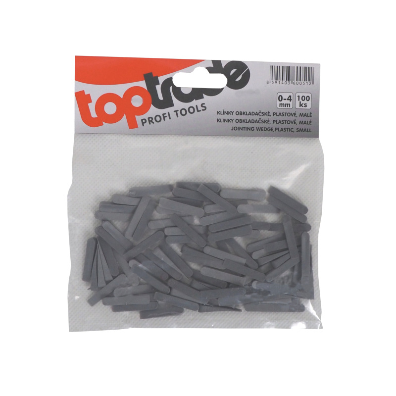 TOPTRADE klinky špárovacie, plastové, malé, 100 ks, 0 - 4 mm
