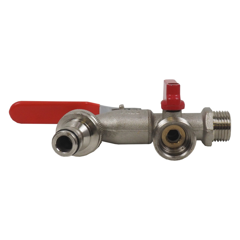 TOPTRADE ventil záhradný, s adaptérom, ventil 1 x 1/2" + 2 x 3/4" koncovka 4