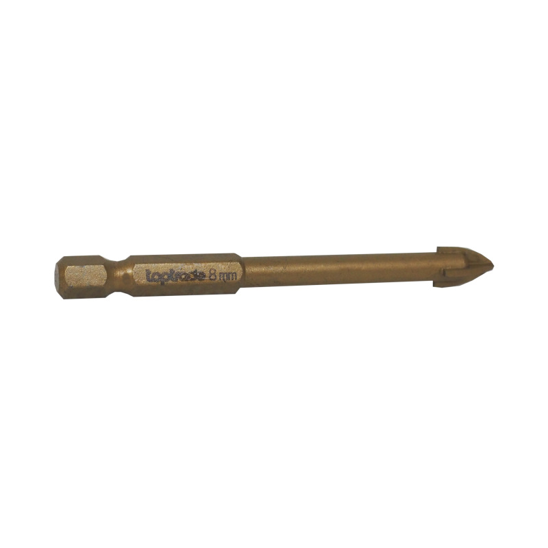 TOPTRADE vrták do skla, keramiky a dlažby, O 8 mm x 80 mm, stopka Hex