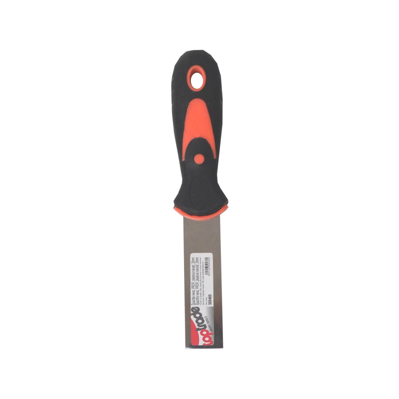 TOPTRADE špachtľa nerezová, s gumenou, ergonomickou rukoväťou, 30 mm, profi 1