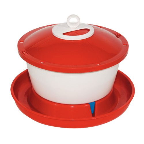 TOPTRADE napájačka plastová, vedrová, s plavákom, pre sliepky, 6 l