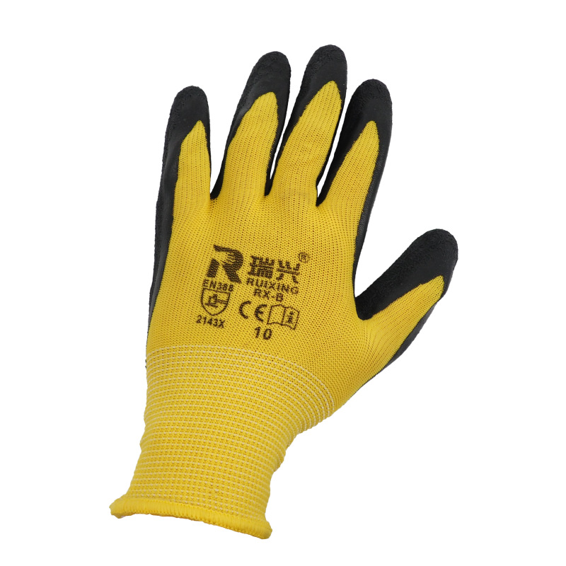 TOPTRADE rukavice Polycotton, s latexovou dlaňou a úpletom, veľkosť 10
