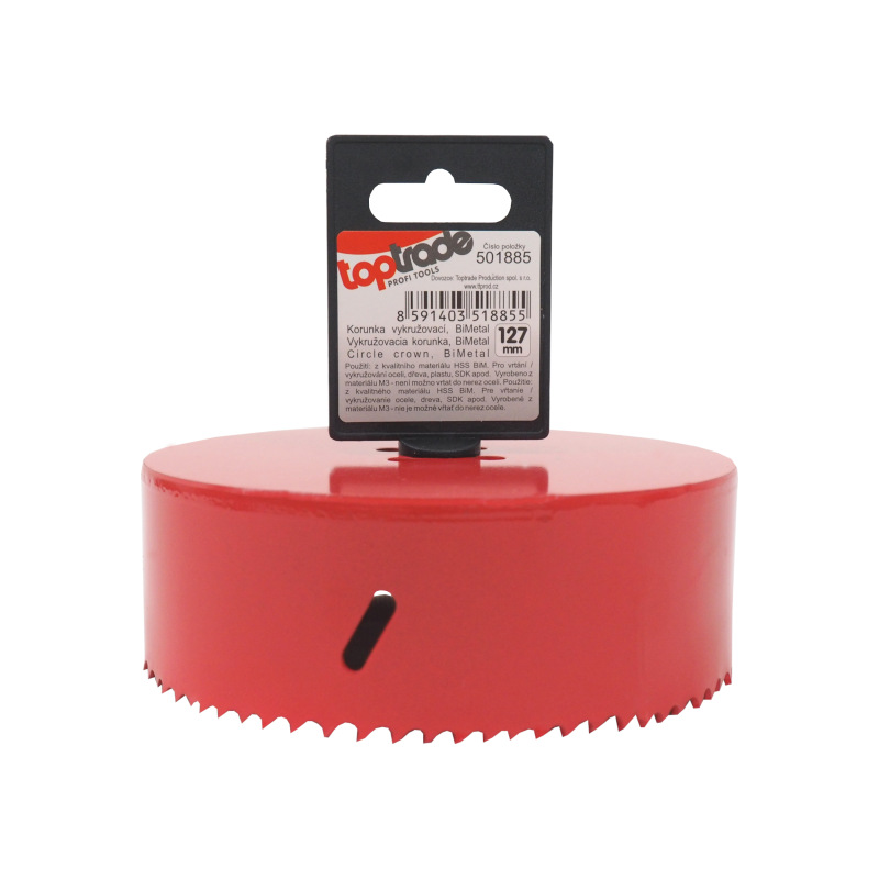 TOPTRADE korunka vykružovacia, BiMetal, 127 mm 1