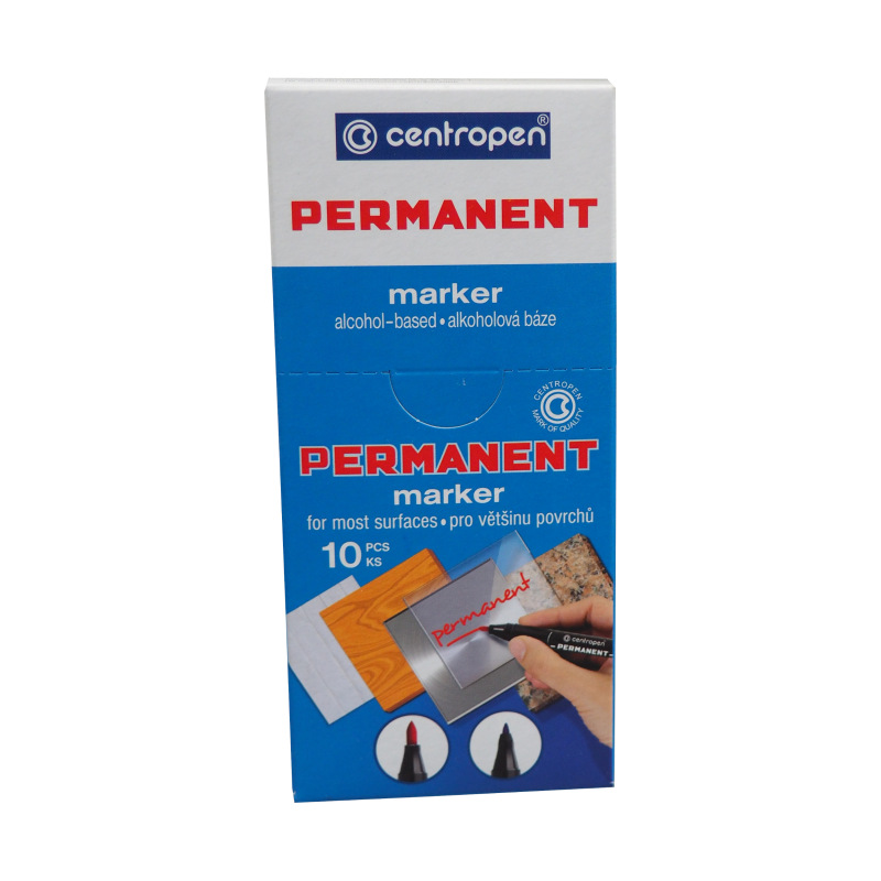 značkovač permanentný CENTROPEN, 2846/1, červený, stopa 1 mm, sada 10 ks 1
